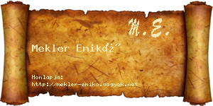 Mekler Enikő névjegykártya